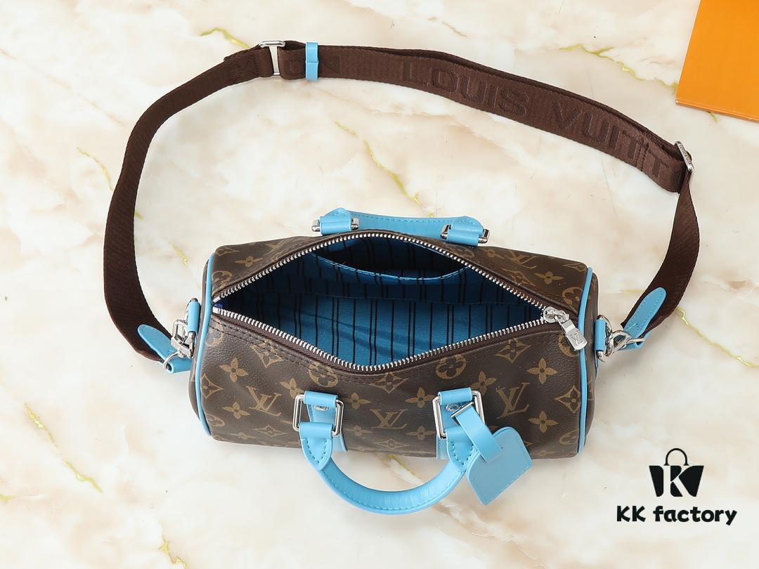 Upgraded Original M12609 Yellow Vintage Pattern, Blue Vintage Pattern, M11595 Gradient Gray, M46271 Black Pattern - This Keepall 25 Bag is Crafted from Monogram Eclipse Reverse Canvas, Elegantly Reinterpreting the Louis Vuitton Classic Motif