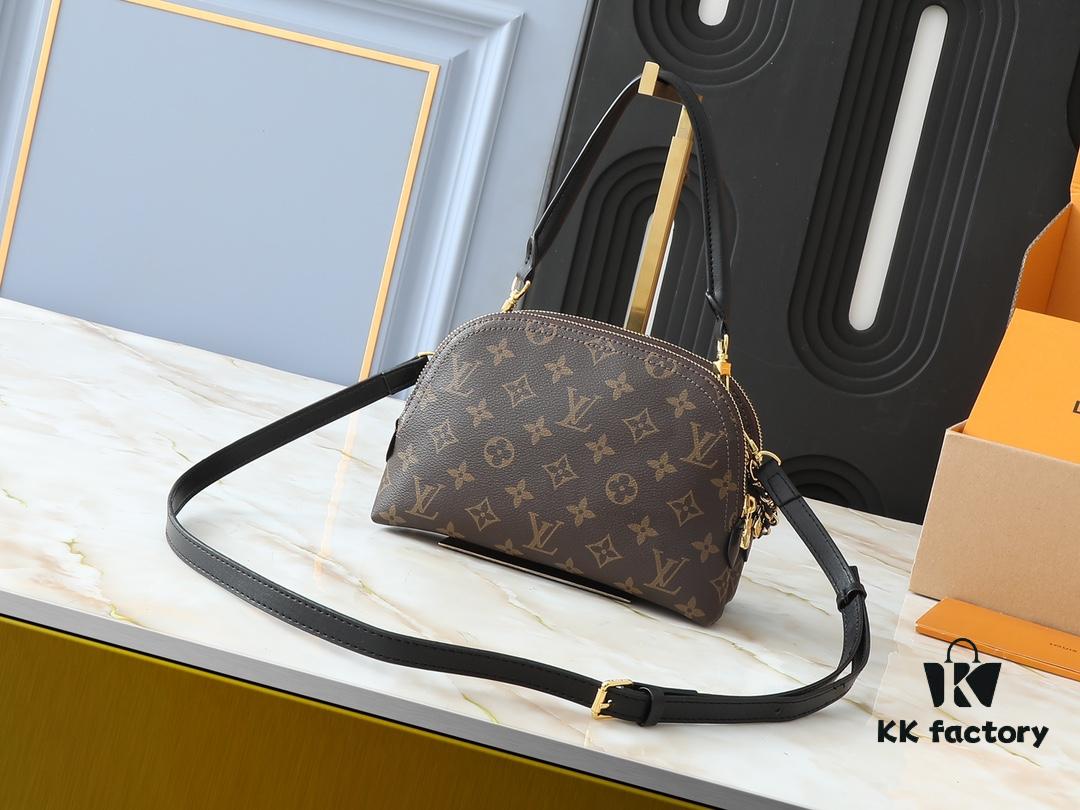 Upgraded Original M12996 LV Crescent Dual-Zip Handbag