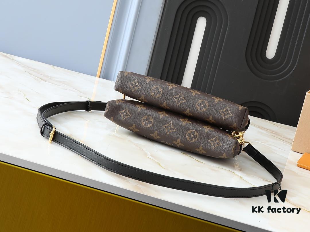 Upgraded Original M12996 LV Crescent Dual-Zip Handbag