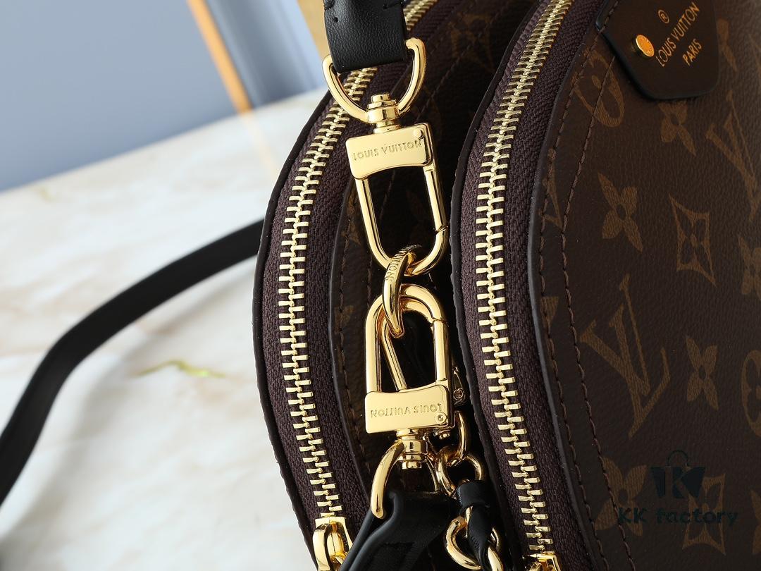 Upgraded Original M12996 LV Crescent Dual-Zip Handbag