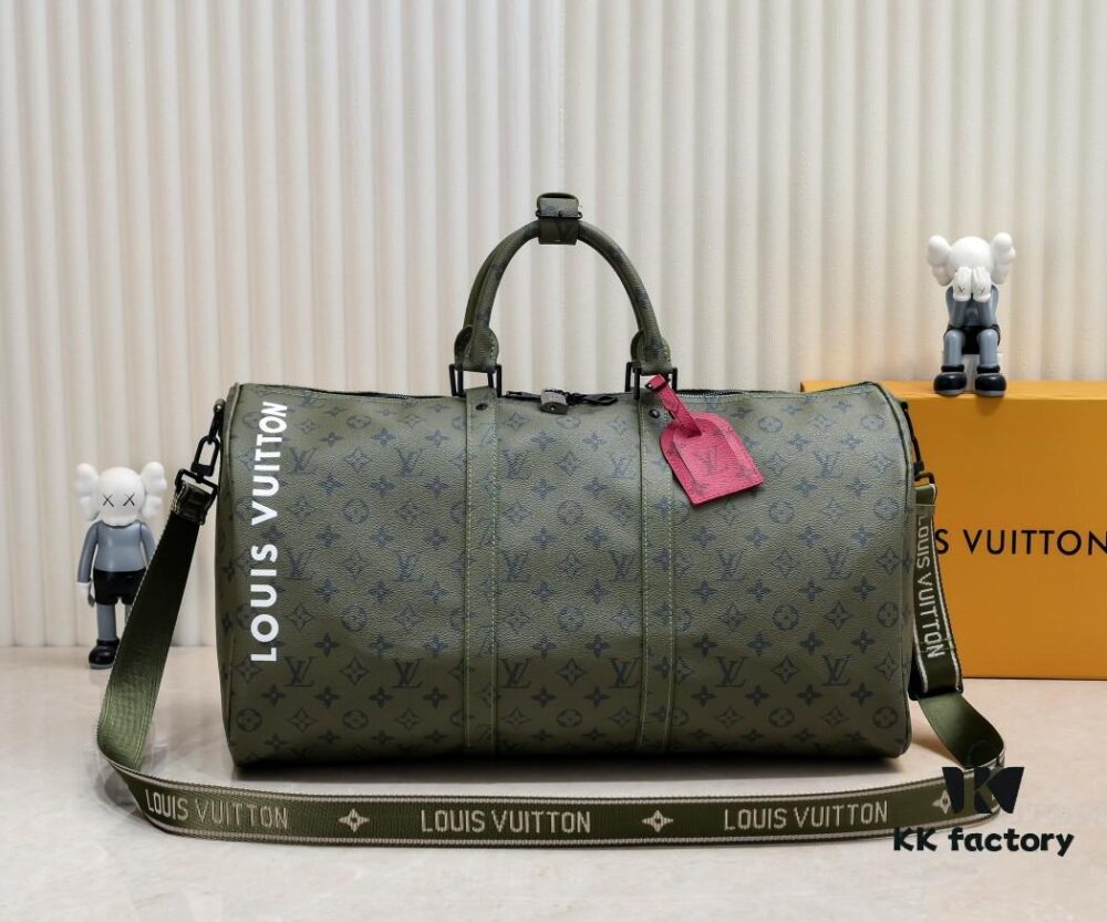 Exclusive Real Photo - Upgraded Version ‼️ Real Photo M23963 Green 41416 Keepall Bandoulière 50 Travel Bag from the Monogram Tones Collection