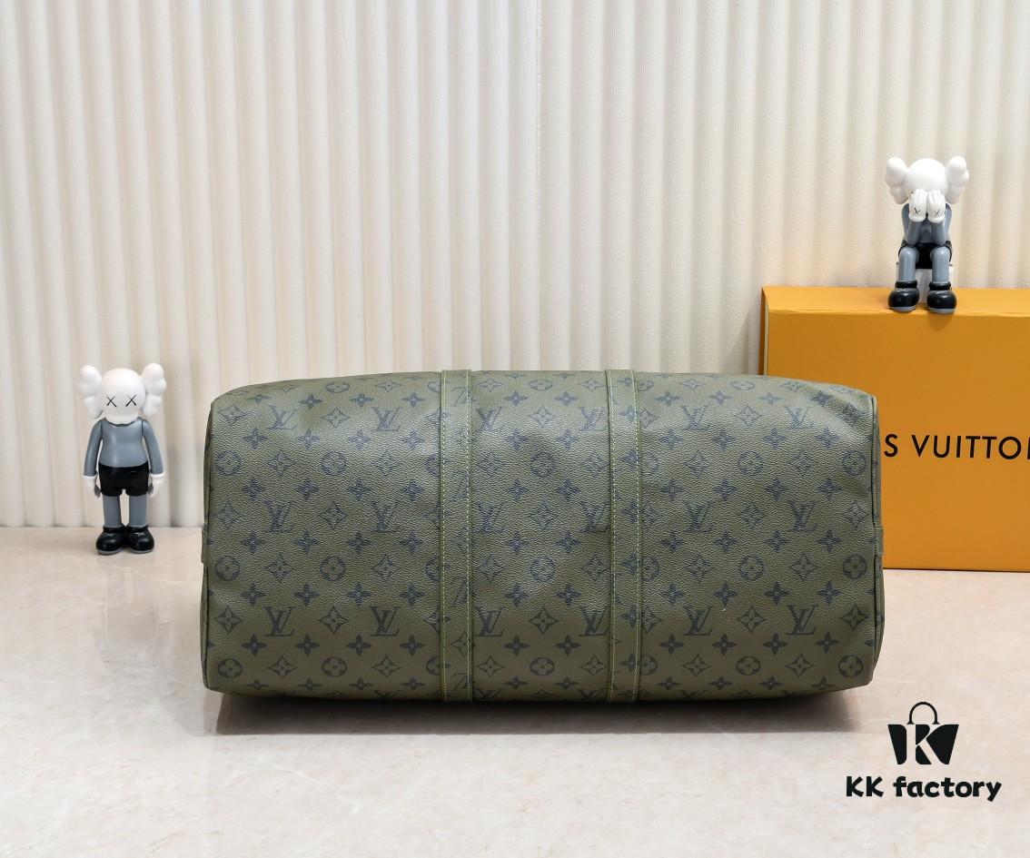 Exclusive Real Photo - Upgraded Version ‼️ Real Photo M23963 Green 41416 Keepall Bandoulière 50 Travel Bag from the Monogram Tones Collection