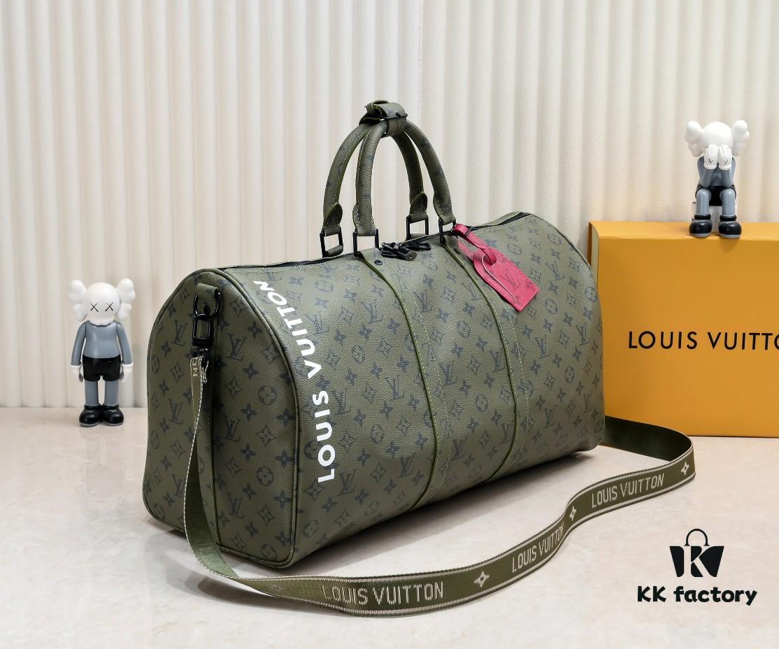 Exclusive Real Photo - Upgraded Version ‼️ Real Photo M23963 Green 41416 Keepall Bandoulière 50 Travel Bag from the Monogram Tones Collection