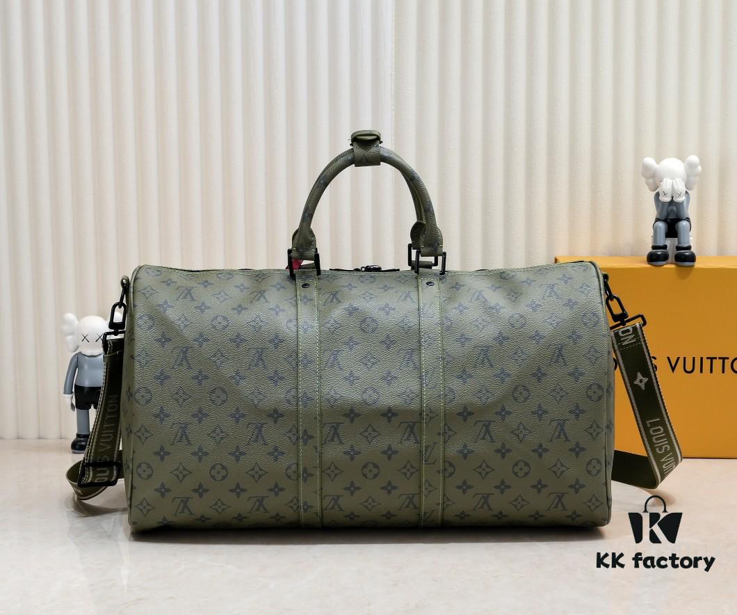Exclusive Real Photo - Upgraded Version ‼️ Real Photo M23963 Green 41416 Keepall Bandoulière 50 Travel Bag from the Monogram Tones Collection