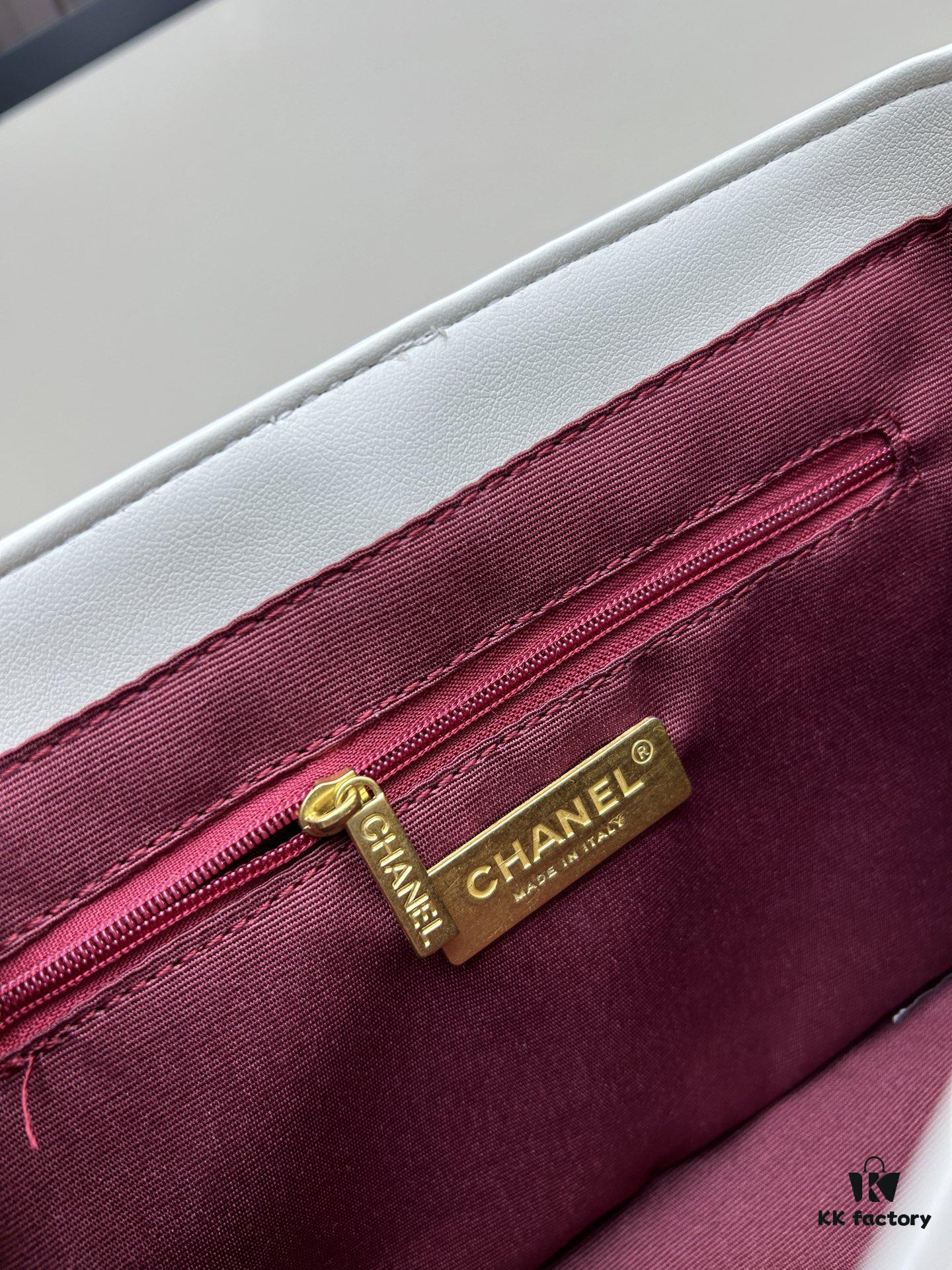 New Arrival with Box CHANEL Chanel Platinum White 19 Bag