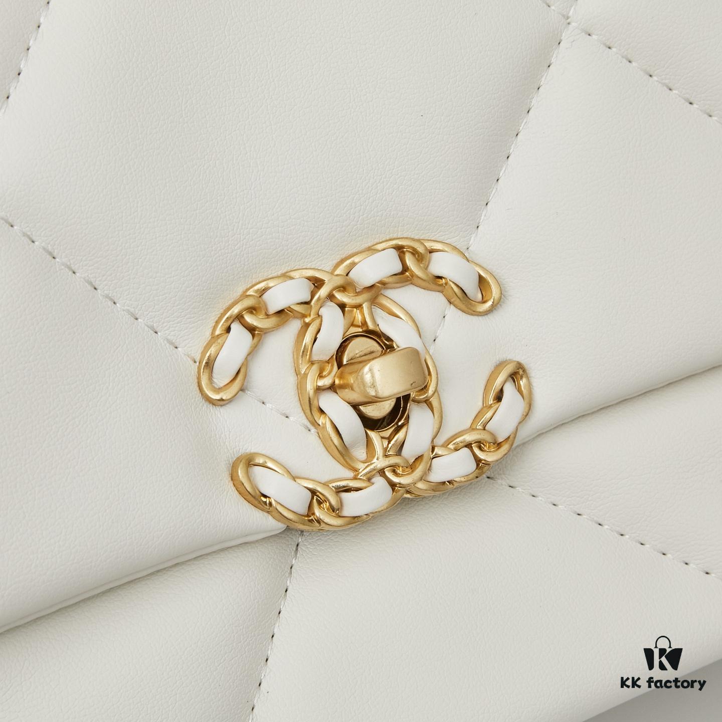 New Arrival with Box CHANEL Chanel Platinum White 19 Bag