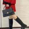 Chanel Coco Handle in Black Shiny Calfskin with Red Handle