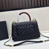 Chanel Coco Handle with Box, Black Calfskin with Red Handle