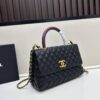 Chanel Coco Handle with Box, Black Calfskin with Red Handle