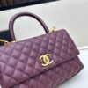 Chanel Coco Handle with Box, Black Calfskin with Red Handle