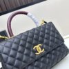 Chanel Coco Handle with Box, Black Calfskin with Red Handle