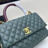 Chanel Coco Handle Black Calfskin with Red Handle