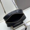 New Chanel 24A Bowling Bag Small Black Crinkled Calfskin
