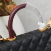 New Arrival with Box, Mini Chanel Coco Handle, Black Calfskin with Gold Hardware, Red Handle
