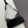 New Small Size Chanel Black Silver Exterior Stitching Hobo Bag ②size