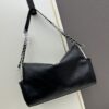 New Large-Sized Chanel Black and Silver Stitched Hobo Bag ② Size