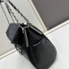 New Large-Sized Chanel Black and Silver Stitched Hobo Bag ② Size