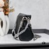 New Large-Sized Chanel Black and Silver Exterior Stitching Hobo Bag ② Size