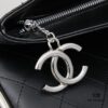 New Large-Sized Chanel Black and Silver Exterior Stitching Hobo Bag ② Size