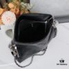 New Large-Sized Chanel Black and Silver Exterior Stitching Hobo Bag ② Size
