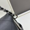 New Large-Sized Chanel Black and Silver Stitched Hobo Bag ② Size