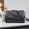 New Large-Sized Chanel Black and Silver Exterior Stitching Hobo Bag ② Size