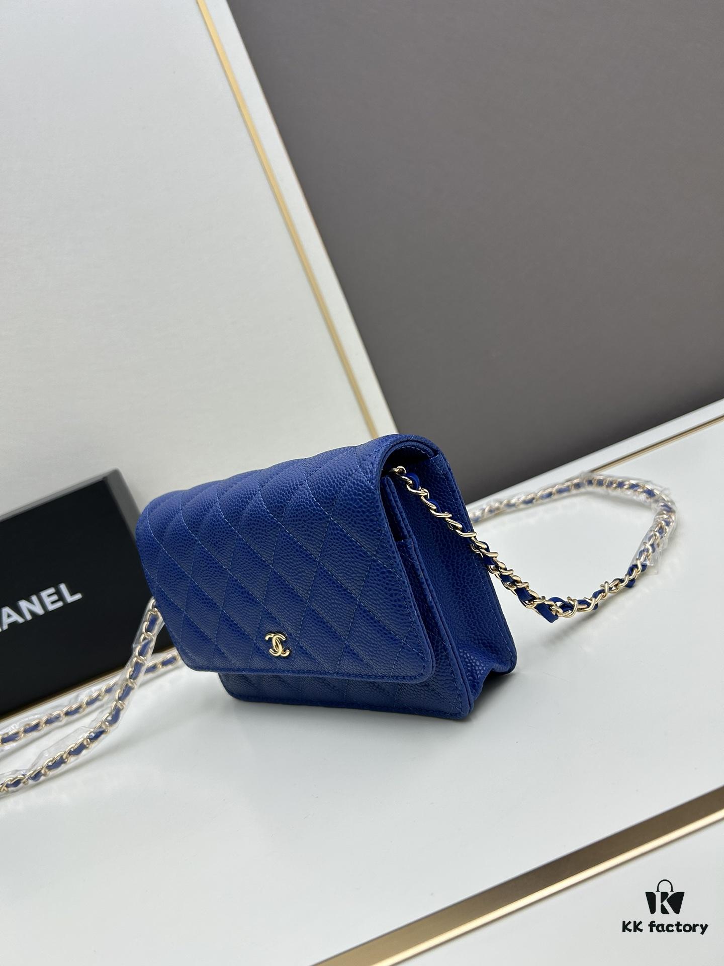 Chanel WOC Classic Fortune Bag with Box (33814 Ball Texture) - Can Be Worn Crossbody or Shoulder, Chain Stows Inside for Clutch Use