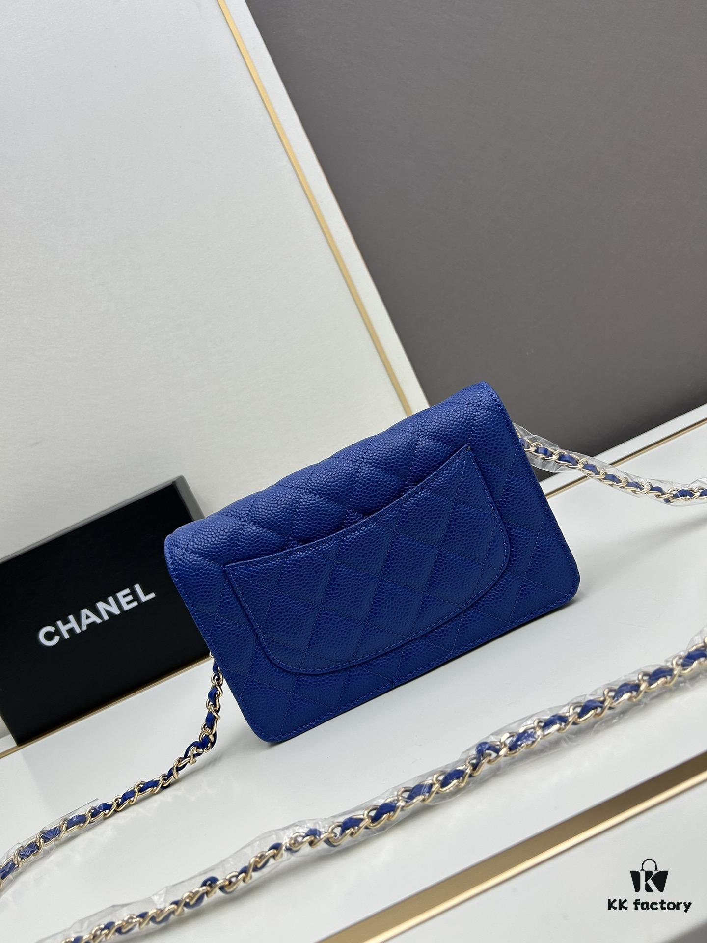 Chanel WOC Classic Fortune Bag with Box (33814 Ball Texture) - Can Be Worn Crossbody or Shoulder, Chain Stows Inside for Clutch Use