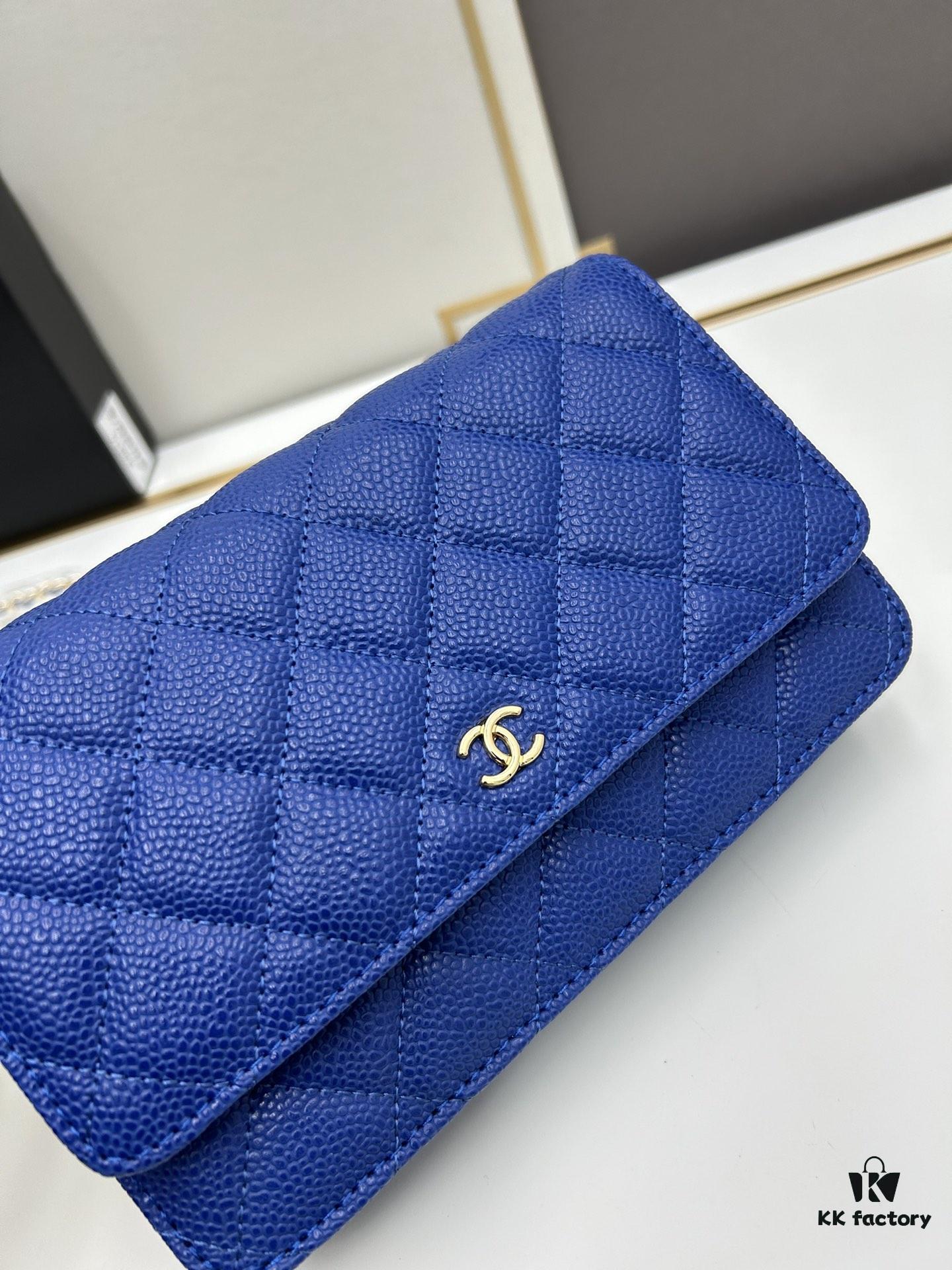 Chanel WOC Classic Fortune Bag with Box (33814 Ball Texture) - Can Be Worn Crossbody or Shoulder, Chain Stows Inside for Clutch Use