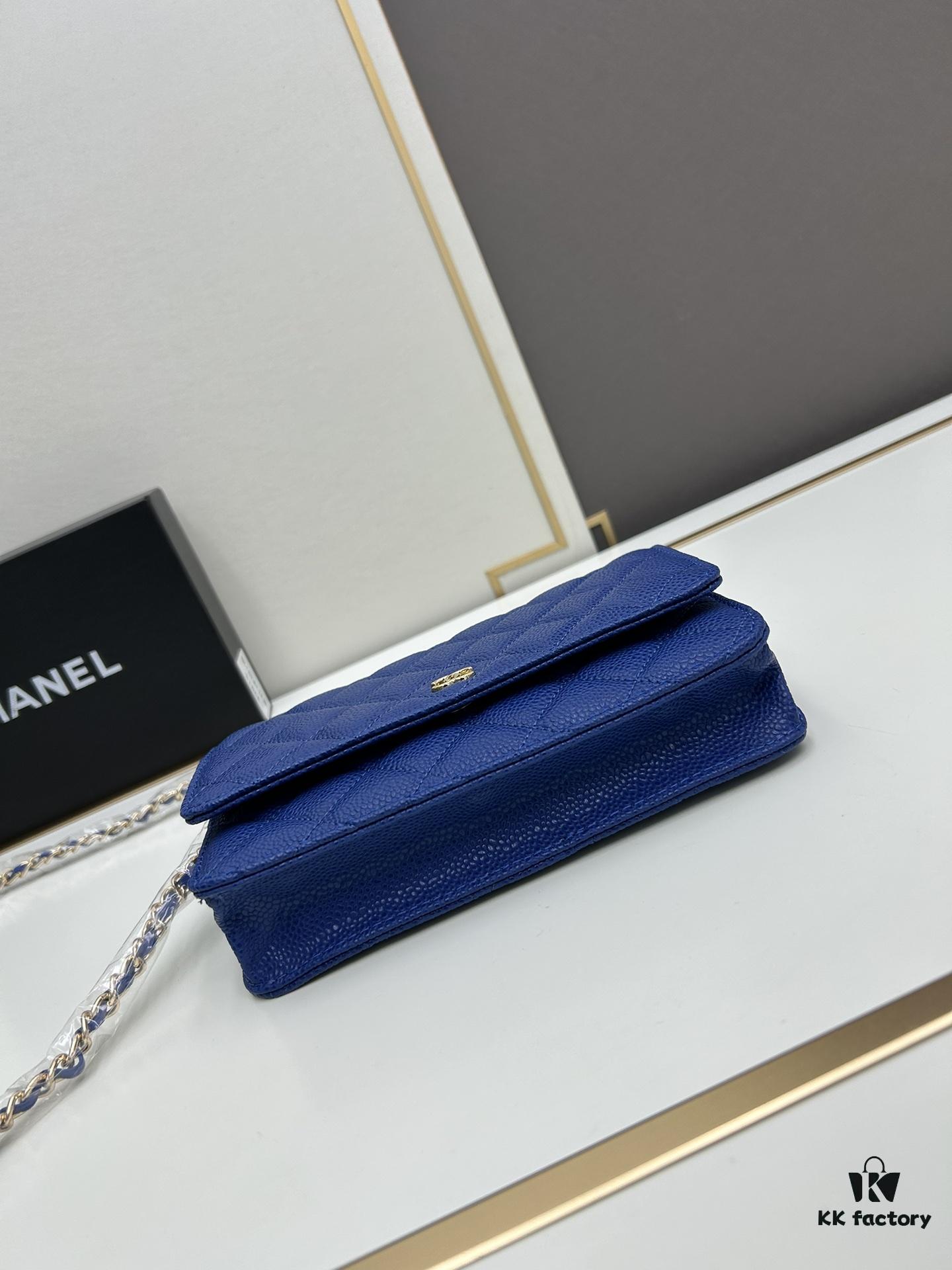 Chanel WOC Classic Fortune Bag with Box (33814 Ball Texture) - Can Be Worn Crossbody or Shoulder, Chain Stows Inside for Clutch Use