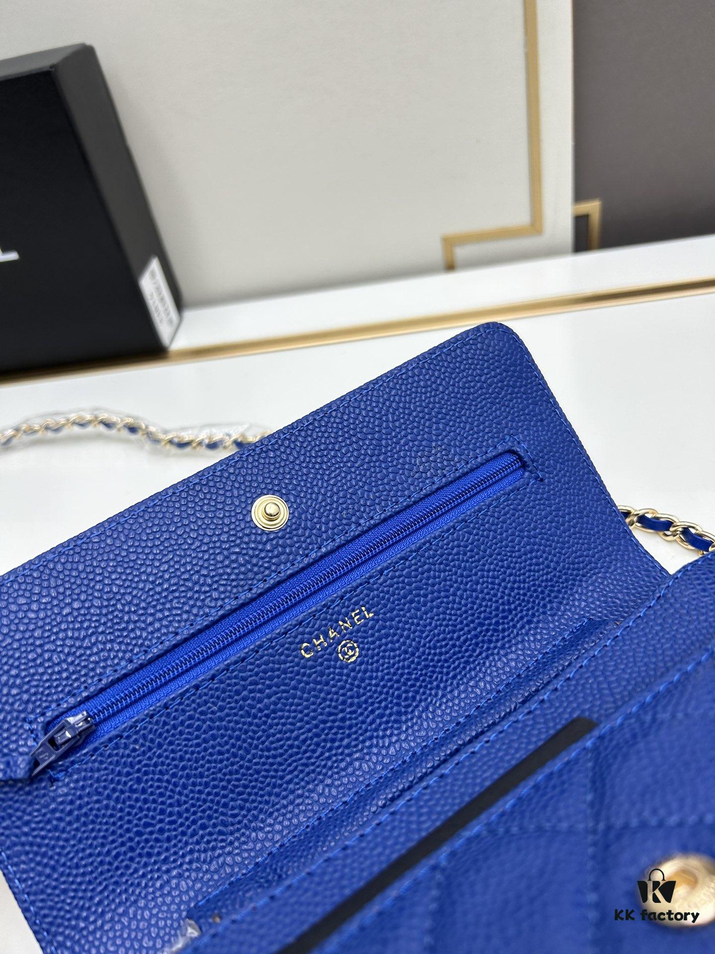 Chanel WOC Classic Fortune Bag with Box (33814 Ball Texture) - Can Be Worn Crossbody or Shoulder, Chain Stows Inside for Clutch Use