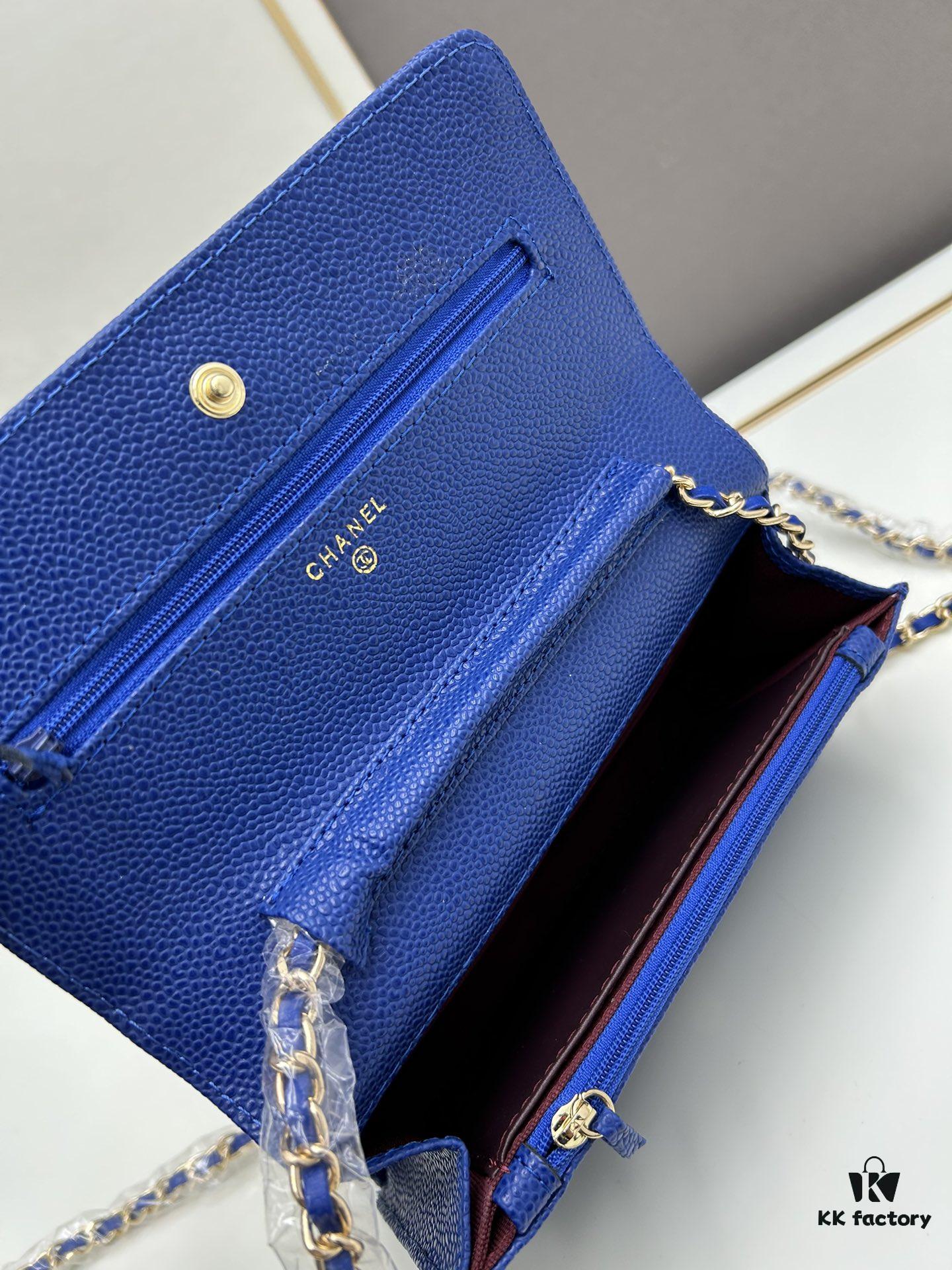 Chanel WOC Classic Fortune Bag with Box (33814 Ball Texture) - Can Be Worn Crossbody or Shoulder, Chain Stows Inside for Clutch Use