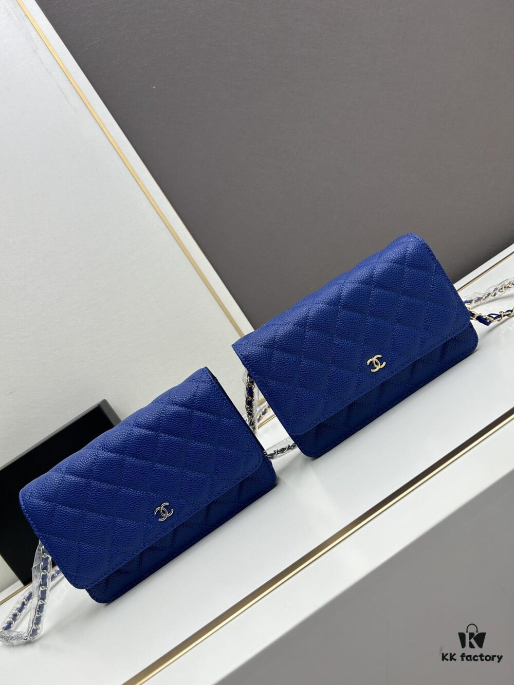 Chanel WOC Classic Fortune Bag with Box (33814 Ball Texture) - Can Be Worn Crossbody or Shoulder, Chain Stows Inside for Clutch Use