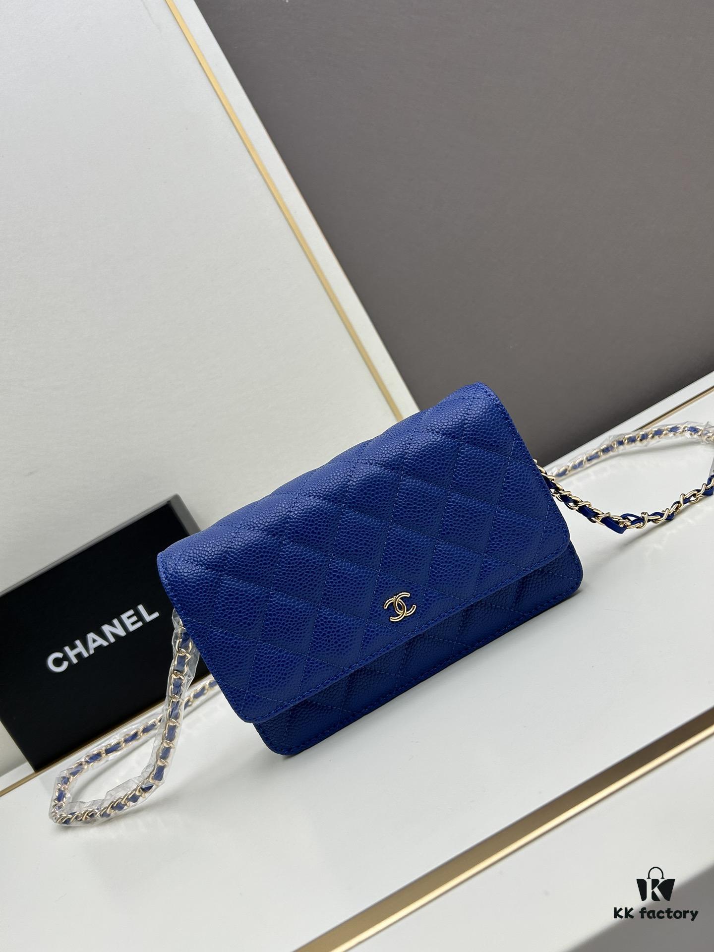 Chanel WOC Classic Fortune Bag with Box (33814 Ball Texture) - Can Be Worn Crossbody or Shoulder, Chain Stows Inside for Clutch Use