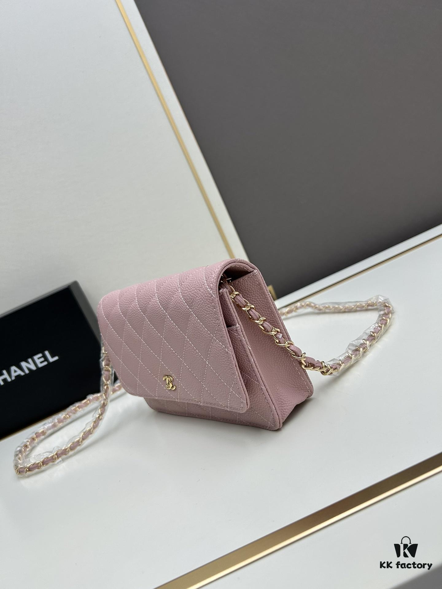 Chanel WOC Classic Fortune Bag with Box (33814 Ball Texture) - Can Be Worn Crossbody or Shoulder, Chain Stowable for Clutch Use