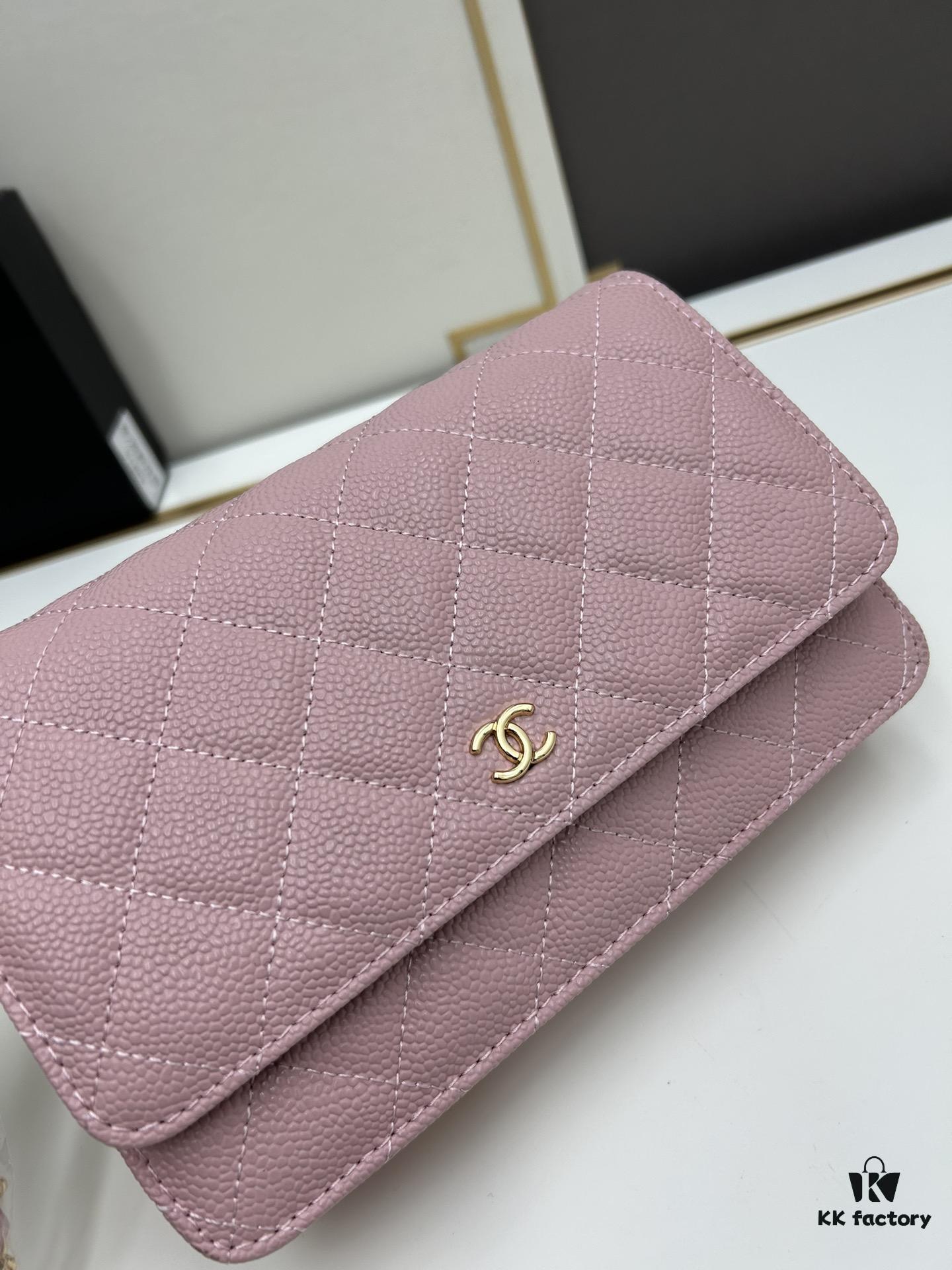 Chanel WOC Classic Fortune Bag with Box (33814 Ball Texture) - Can Be Worn Crossbody or Shoulder, Chain Stowable for Clutch Use