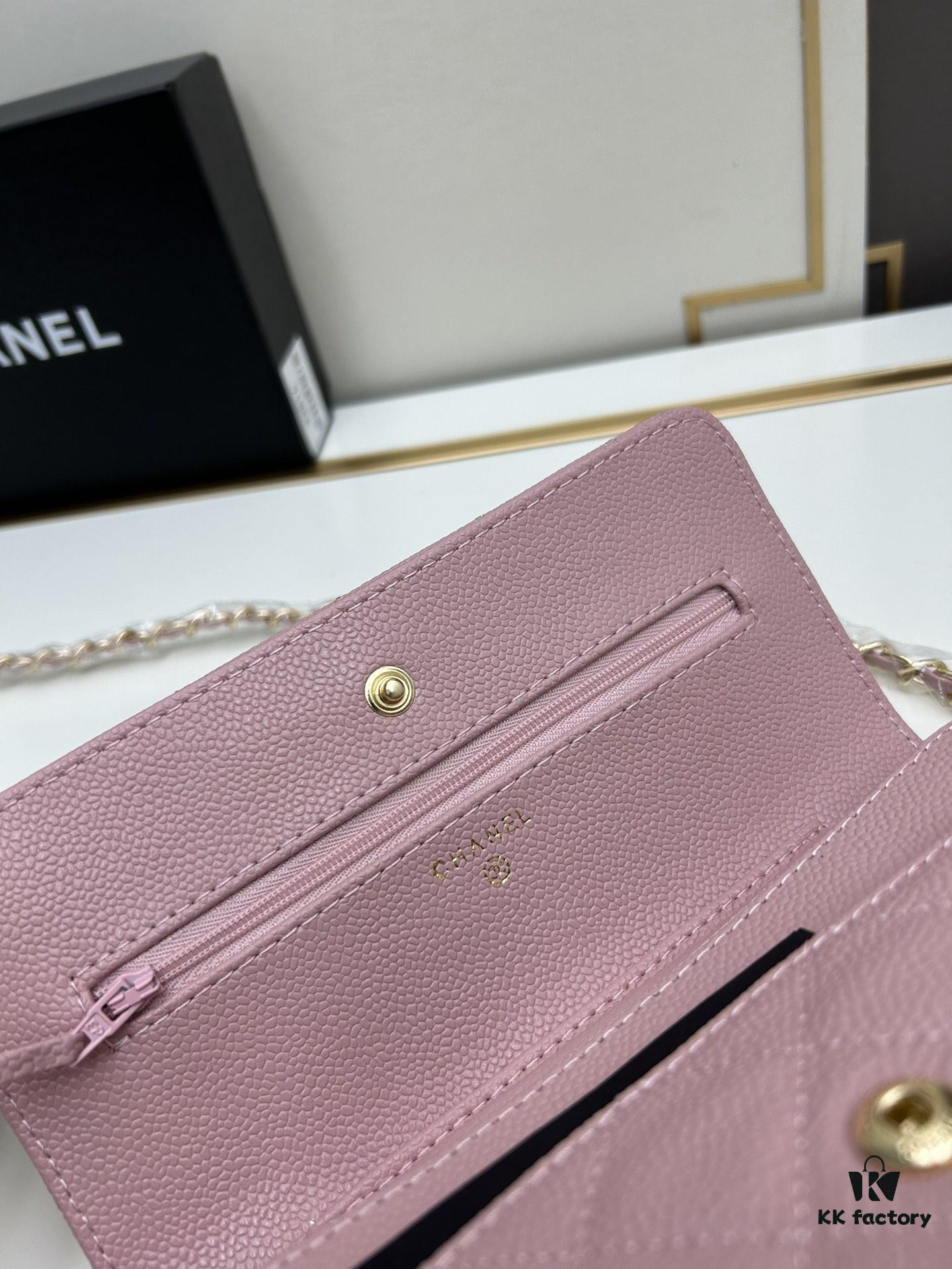 Chanel WOC Classic Fortune Bag with Box (33814 Ball Texture) - Can Be Worn Crossbody or Shoulder, Chain Stowable for Clutch Use