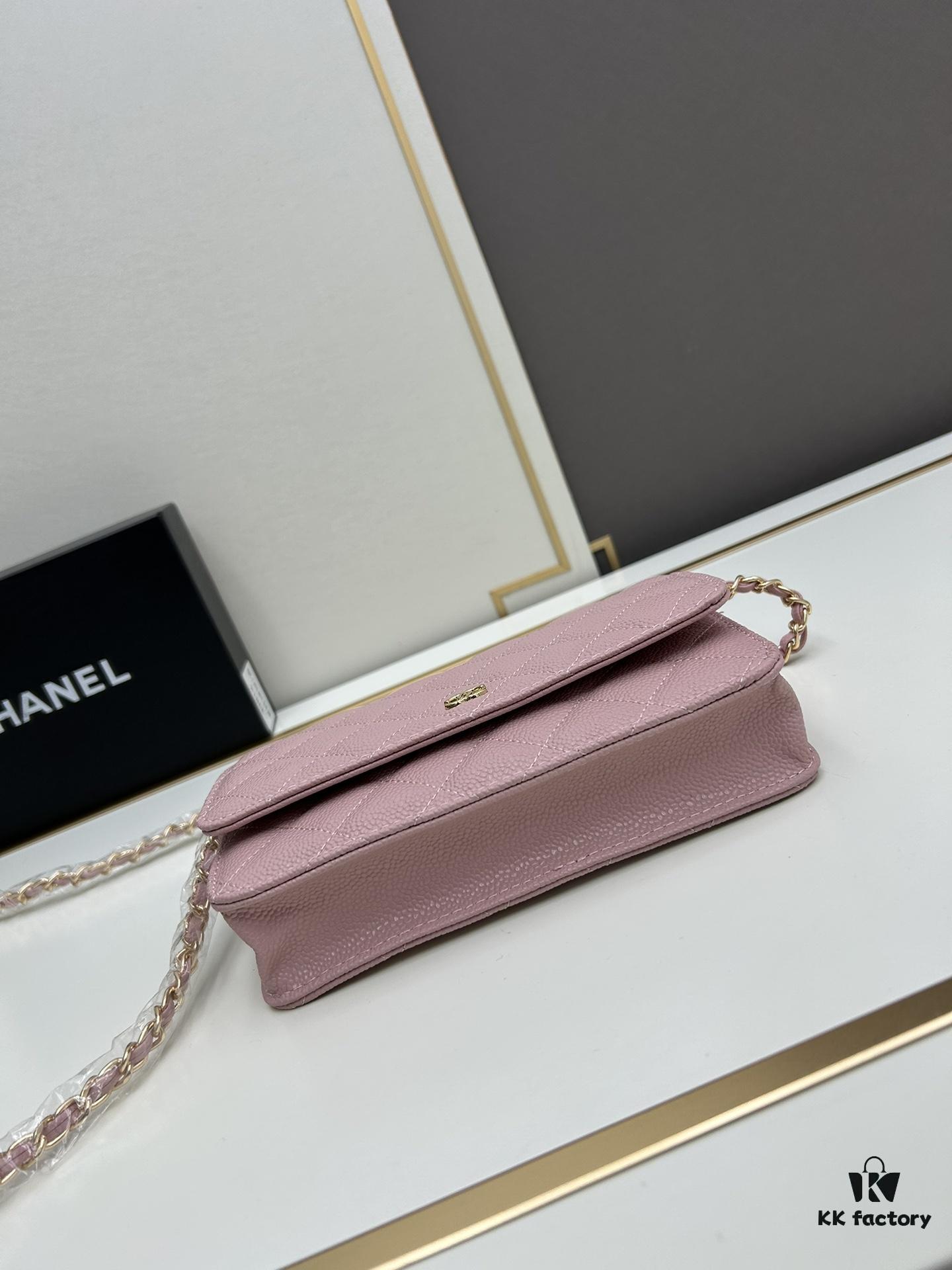 Chanel WOC Classic Fortune Bag with Box (33814 Ball Texture) - Can Be Worn Crossbody or Shoulder, Chain Stowable for Clutch Use