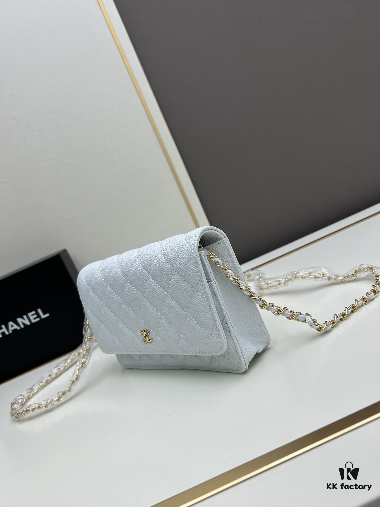 Chanel WOC Classic Ball Pattern Bag (Box Included, Model 33814) – Can Be Worn Crossbody or Shoulder, Chain Stows Inside for Clutch Use