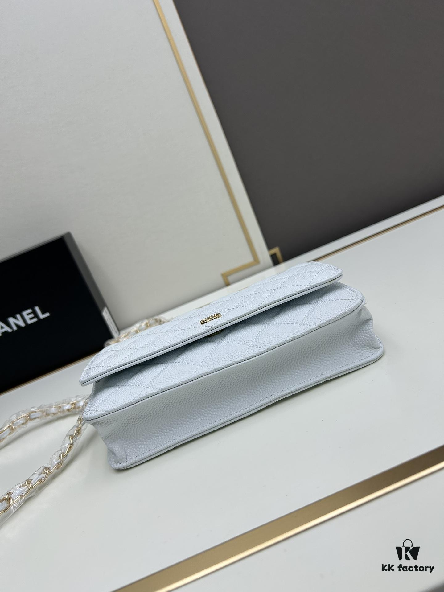 Chanel WOC Classic Ball Pattern Bag (Box Included, Model 33814) – Can Be Worn Crossbody or Shoulder, Chain Stows Inside for Clutch Use