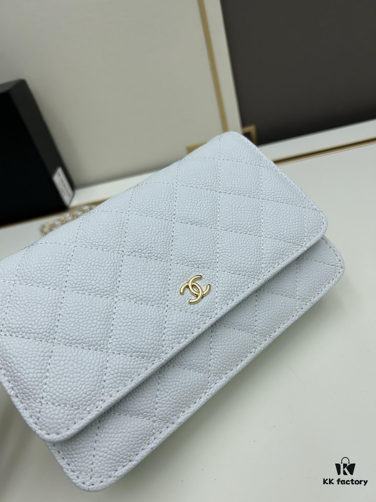 Chanel WOC Classic Ball Pattern Bag (Box Included, Model 33814) – Can Be Worn Crossbody or Shoulder, Chain Stows Inside for Clutch Use