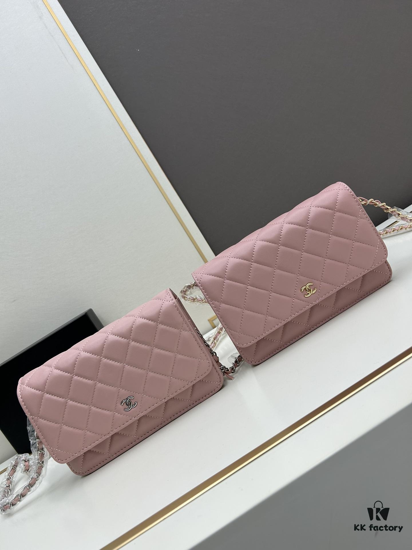 Box Included (33814 Lambskin) Chanel WOC Classic Fortune Bag, Crossbody/Shoulder Strap, Chain Can Be Hidden Inside for Clutch Use