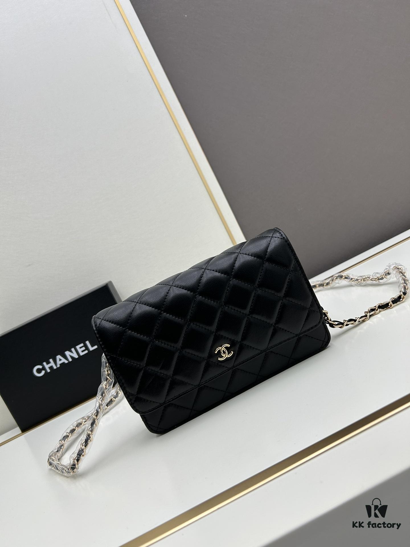 Chanel WOC Classic Fortune Bag with Box (33814 Lambskin) 🔔🔥 Adjustable Crossbody & Shoulder Strap, Chain Can Be Stored Inside for Clutch Use