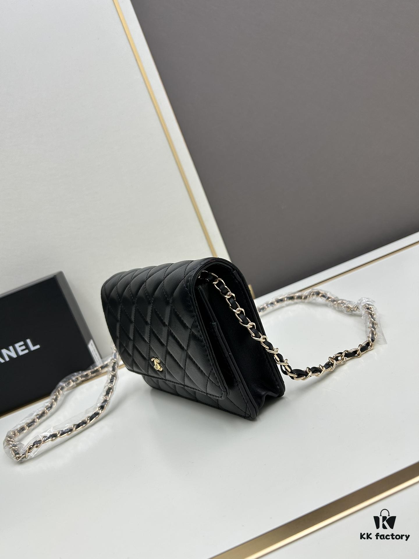 Chanel WOC Classic Fortune Bag with Box (33814 Lambskin) 🔔🔥 Adjustable Crossbody & Shoulder Strap, Chain Can Be Stored Inside for Clutch Use
