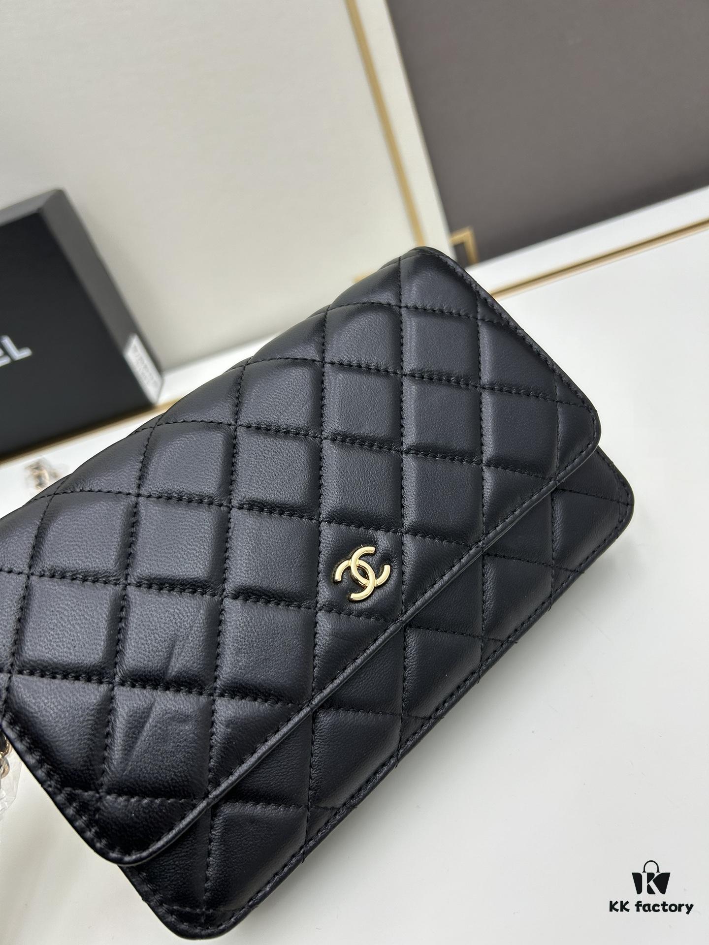 Chanel WOC Classic Fortune Bag with Box (33814 Lambskin) 🔔🔥 Adjustable Crossbody & Shoulder Strap, Chain Can Be Stored Inside for Clutch Use