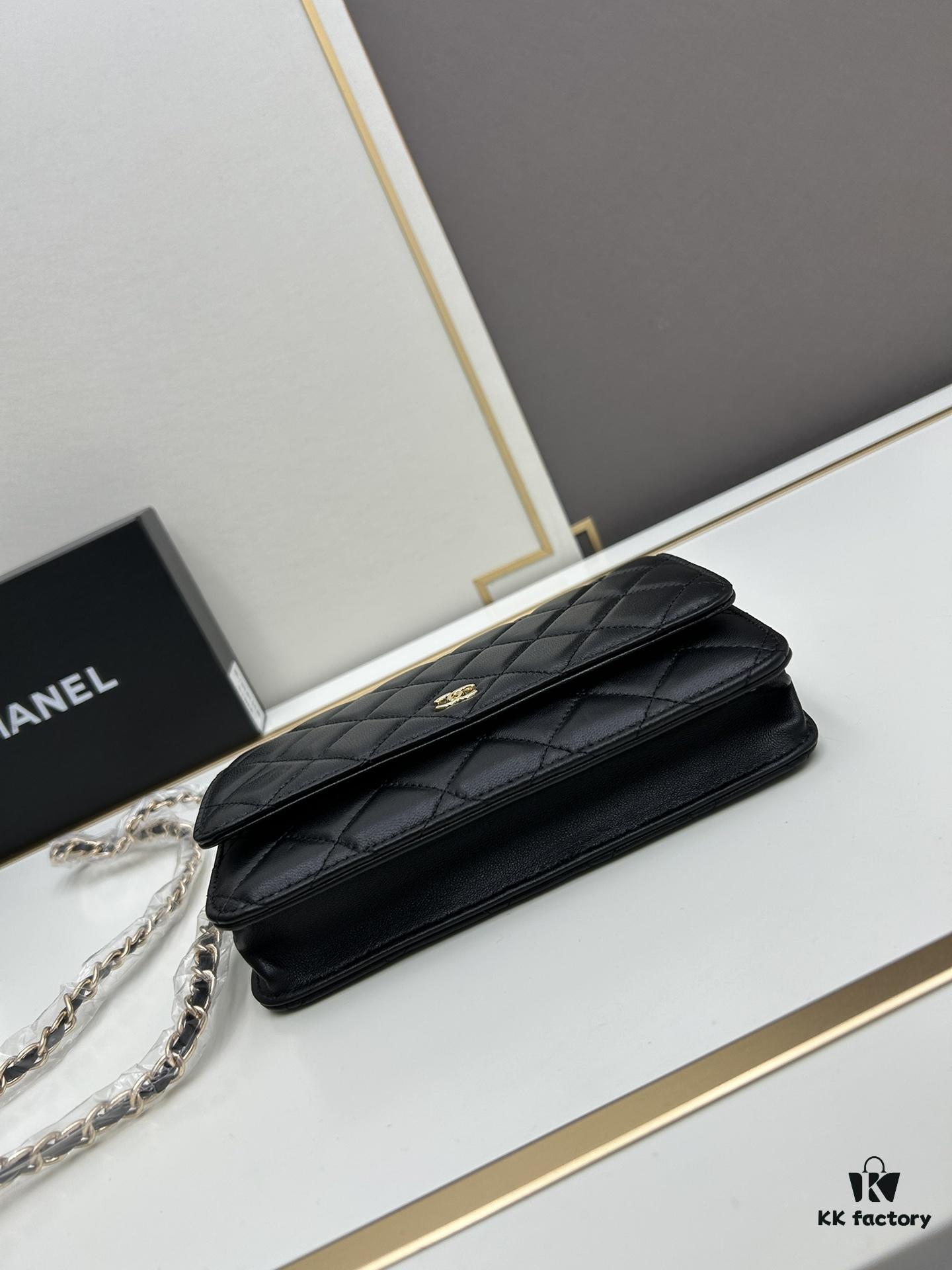 Chanel WOC Classic Fortune Bag with Box (33814 Lambskin) 🔔🔥 Adjustable Crossbody & Shoulder Strap, Chain Can Be Stored Inside for Clutch Use