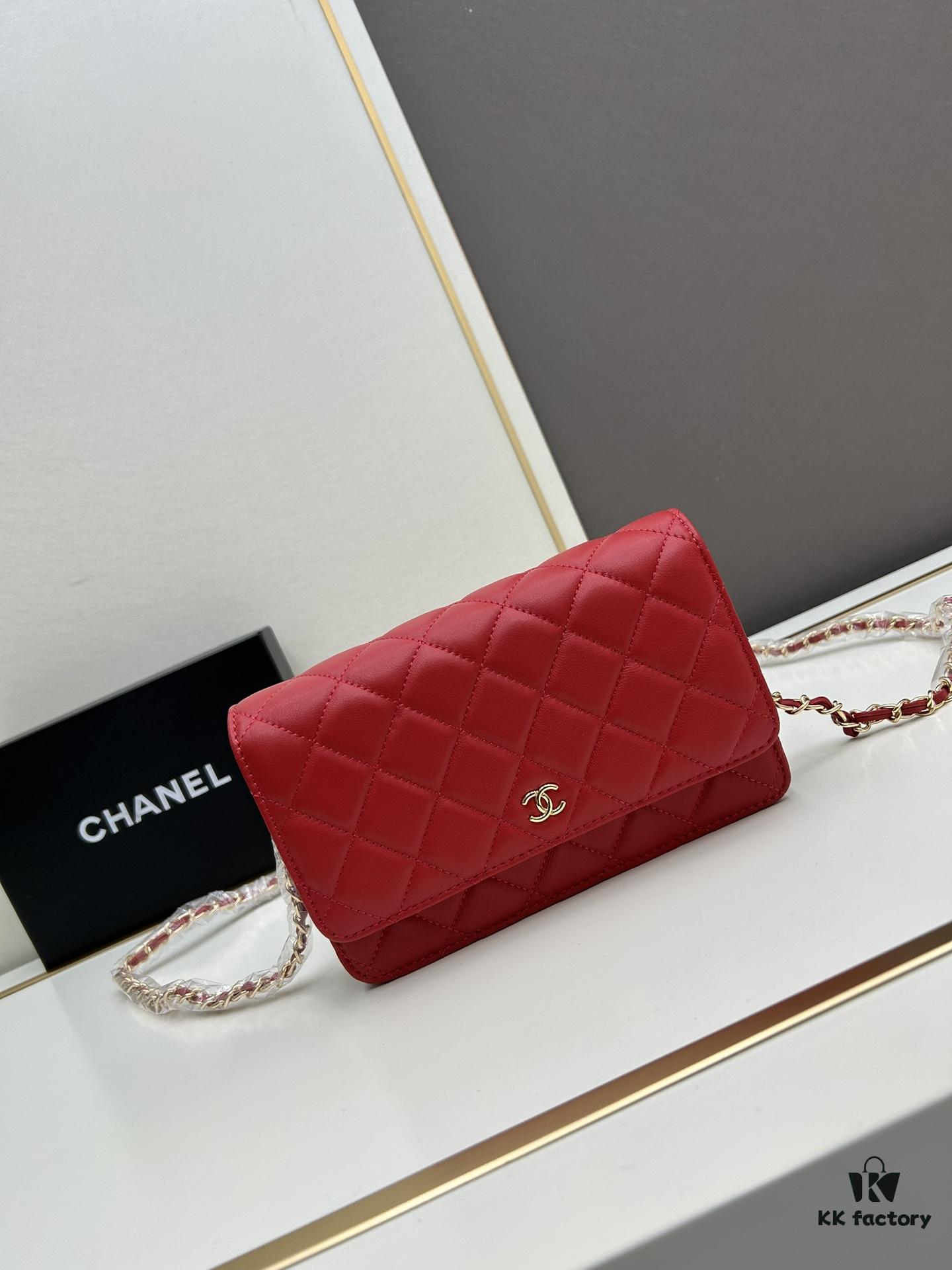 Chanel WOC Classic Fortune Bag with Box (33814 Lambskin) - Can Be Worn Crossbody or Shoulder, Chain Stows Inside for Clutch Use