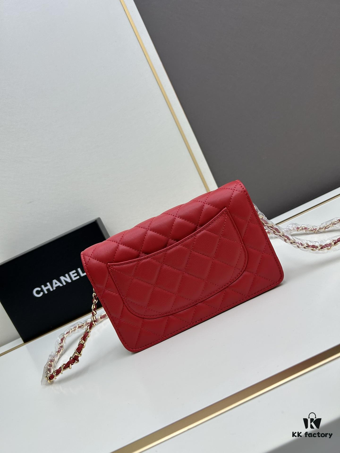 Chanel WOC Classic Fortune Bag with Box (33814 Lambskin) - Can Be Worn Crossbody or Shoulder, Chain Stows Inside for Clutch Use