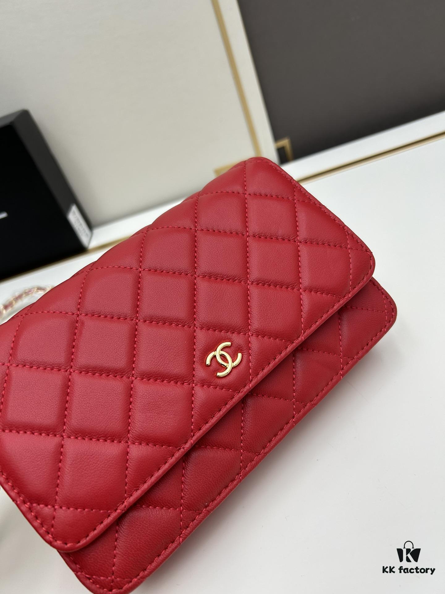 Chanel WOC Classic Fortune Bag with Box (33814 Lambskin) - Can Be Worn Crossbody or Shoulder, Chain Stows Inside for Clutch Use