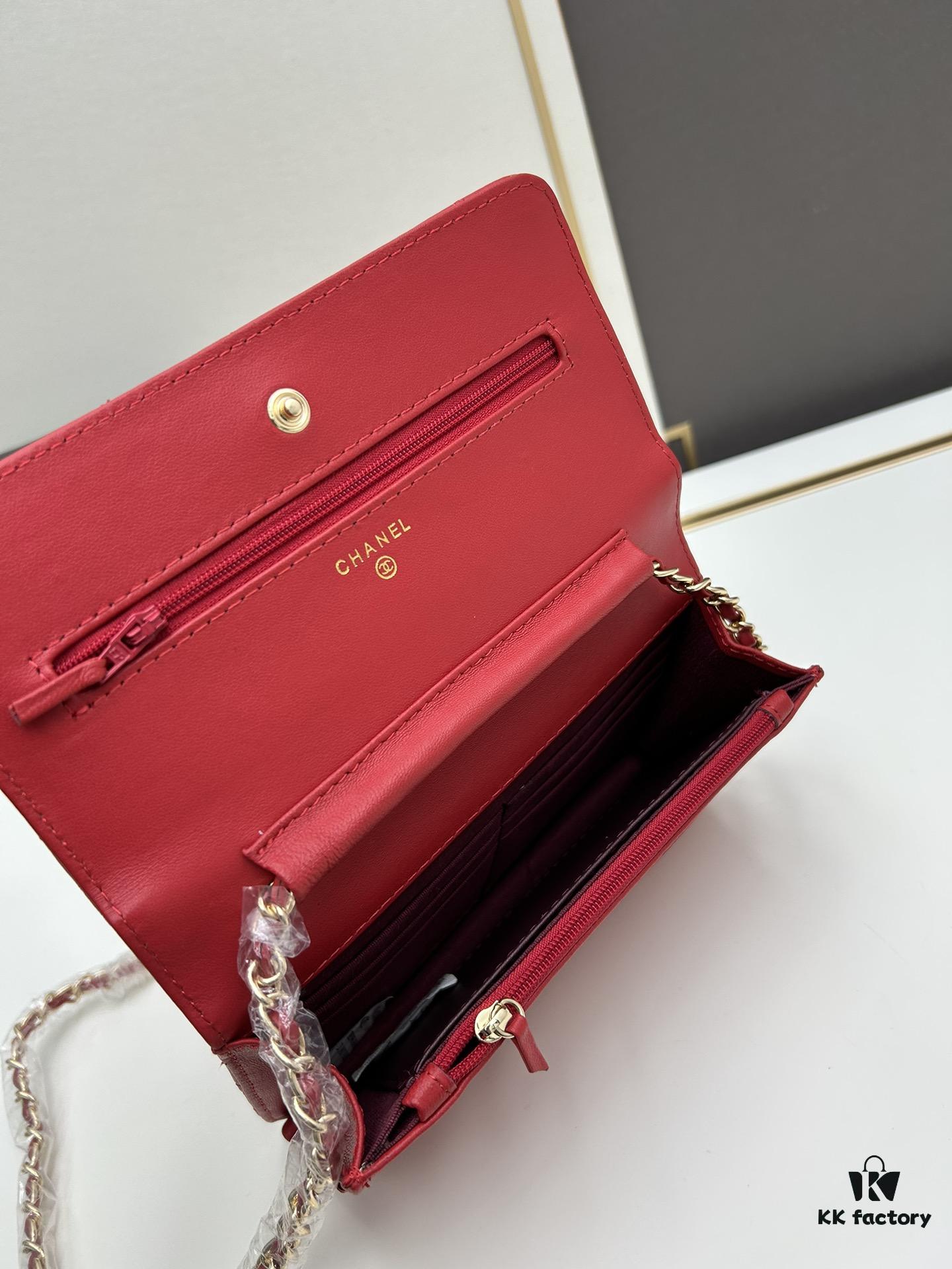 Chanel WOC Classic Fortune Bag with Box (33814 Lambskin) - Can Be Worn Crossbody or Shoulder, Chain Stows Inside for Clutch Use